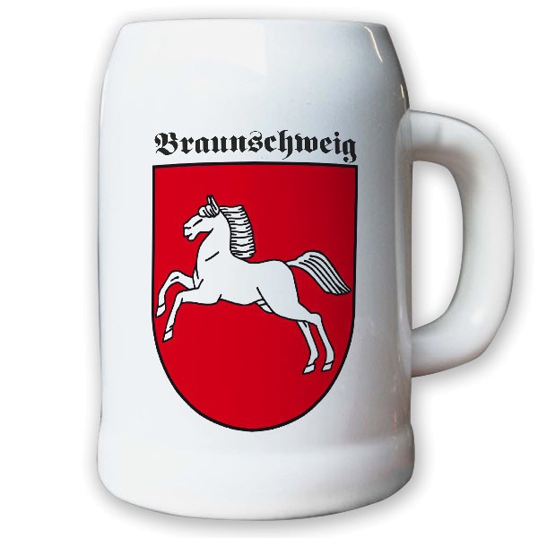 Krug / Bierkrug 0,5l - Freistaat Braunschweig Weimarer Wappen Abzeichen #9455