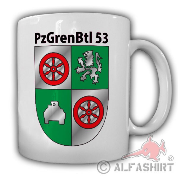PzGrenBtl 53 Rad Wappen Löwe Panzer Einheit -Tasse #25986