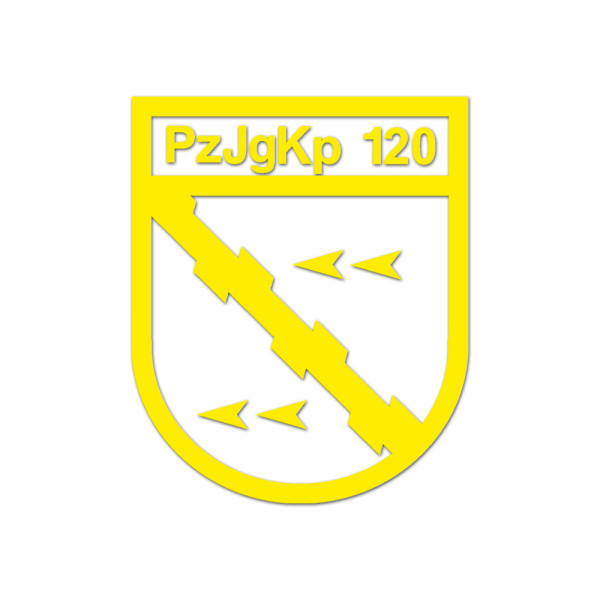 PzJgKp 120 - Sticker Verbandsabzeichen Panzerjägerkompanie 13x11cm #A6037