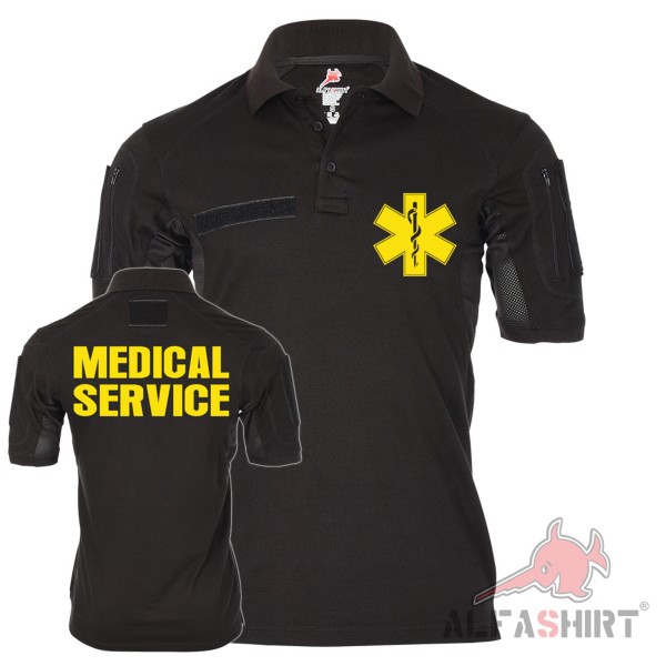 Tactical Poloshirt Alfa - Medical Service Notarzt Lebensretter Held Medic #19159