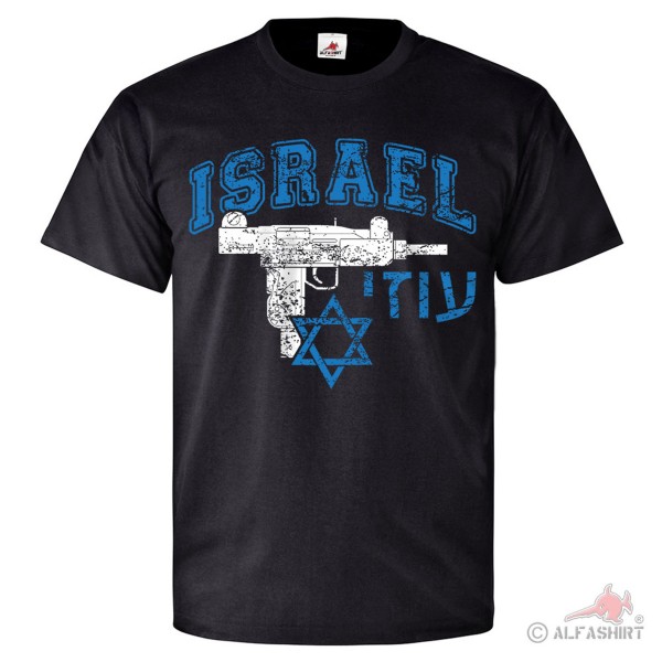 Israel Uzi MP Maschinenpistole 9x9mm David Stern Deko Waffe T Shirt #26651