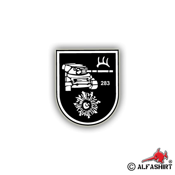 Aufkleber/Sticker PzBtl 283 Panzerbataillon Wappen Abzeichen 7x6cm A767