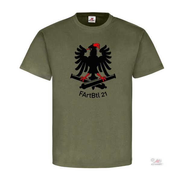 FArtBtl 21 Field Artillery Battalion BW Military Crests Badges - T Shirt # 18457