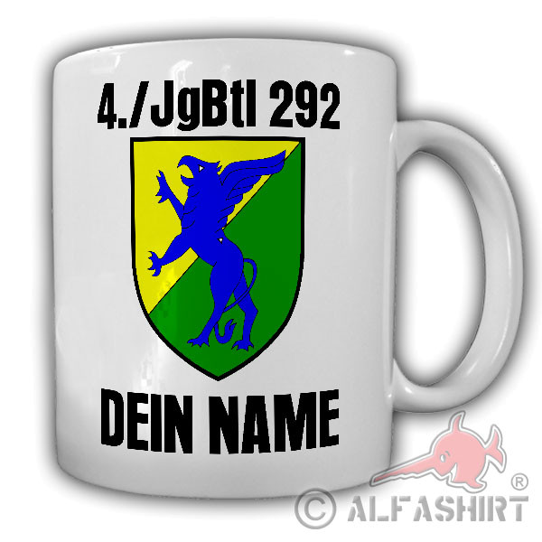4 Jägerbataillon 292 mit Namen JgBt Bundeswehr Tasse #24541