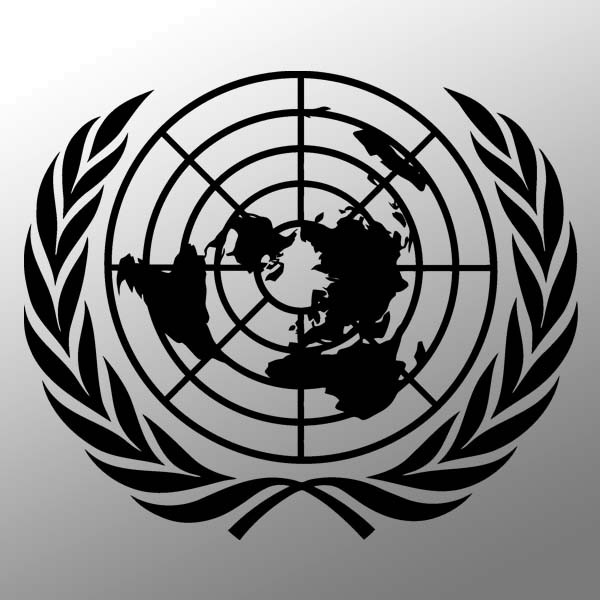 Aufkleber / Sticker UNO Vereinte Nationen Friedensmission Blau 25x21cm #A041