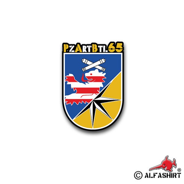 Aufkleber/Sticker PzArtBtl 65 Panzerbataillon Bad Arolsen Wappen 7x5cm A1545