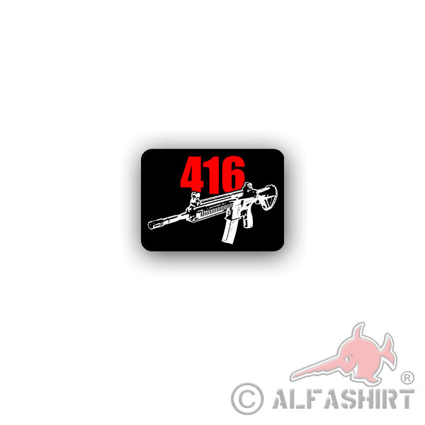 Sticker Assault Rifle 416 Rifle Weapon 5,56x45mm NATO M4 12x7cm A3071