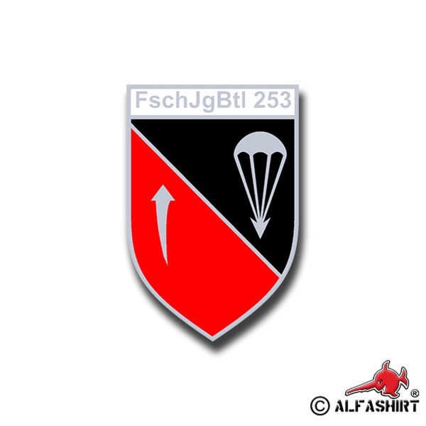 Sticker FschJgBtl 253 Crest Paratrooper Battalion 7x5cm A1052