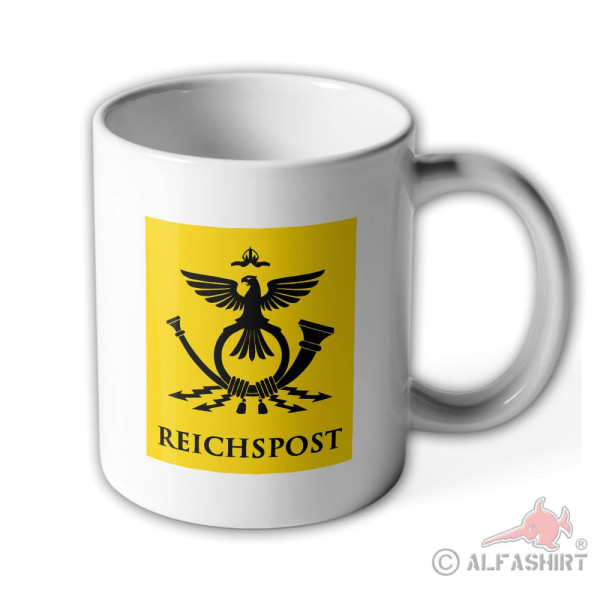 Mug Reichspost Deutsches Kaiser-Reich coat of arms Posthorn # 36281