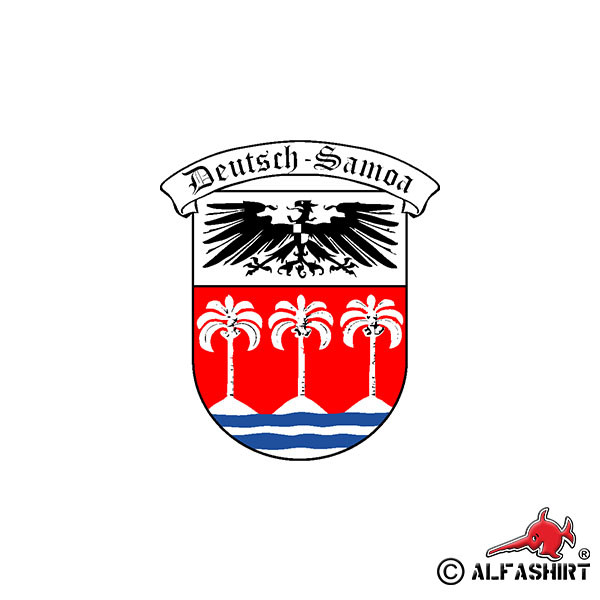 Aufkleber/Sticker Deutsch Samoa Kolonie Wappen Protektorat Insel 6x7cm A1029