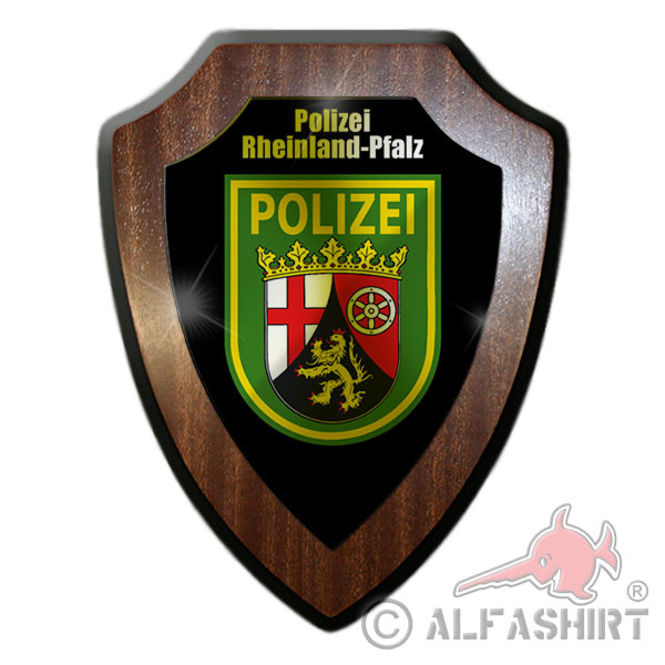 Heraldic shield / wall shield - police Rhineland-Palatinate RLP national police badge keepsake # 18778