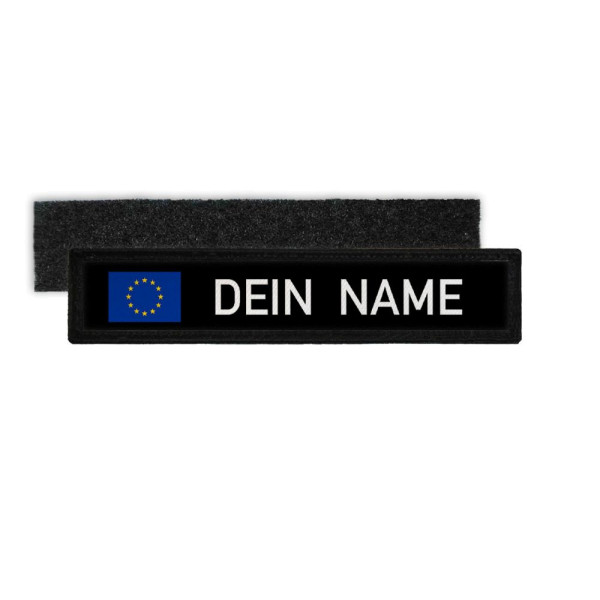 Dienst EU Namen-Schild Patch schwarz Europa Union personalisierbar #36118