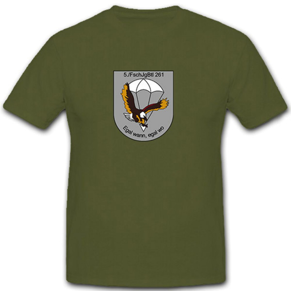 5FschJgBtl261 - Bundeswehr Wappen Militär Fallschirmjäger - T Shirt #8962