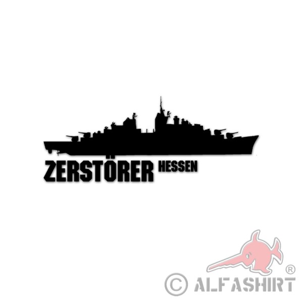 Aufkleber Zerstörer Hessen Hamburg Klasse 101 Bundesmarine 20x7,95cm #A5827