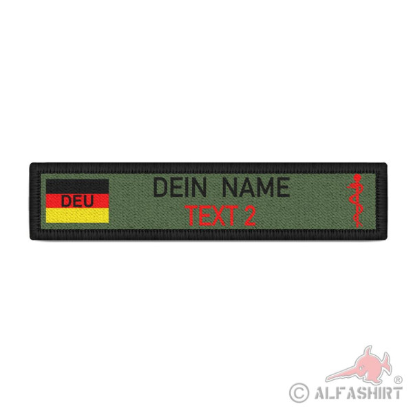 Desired text name sign olive patch DEU Bundeswehr paramedic emergency # 40947