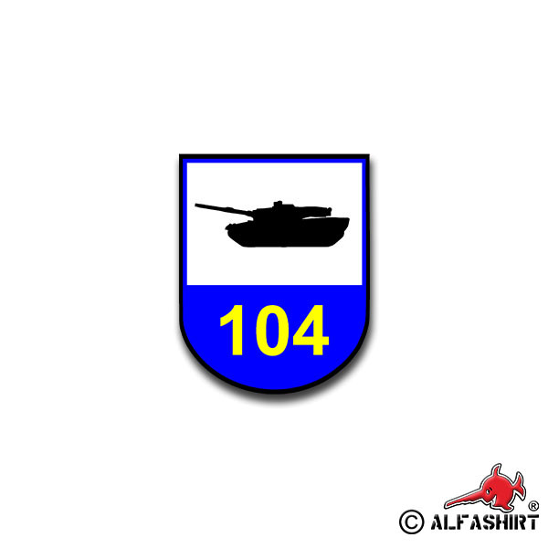 Aufkleber/Sticker PzBtl 104 Panzer Bataillon Pfreimd Einheit Wappen 6x7cm A832
