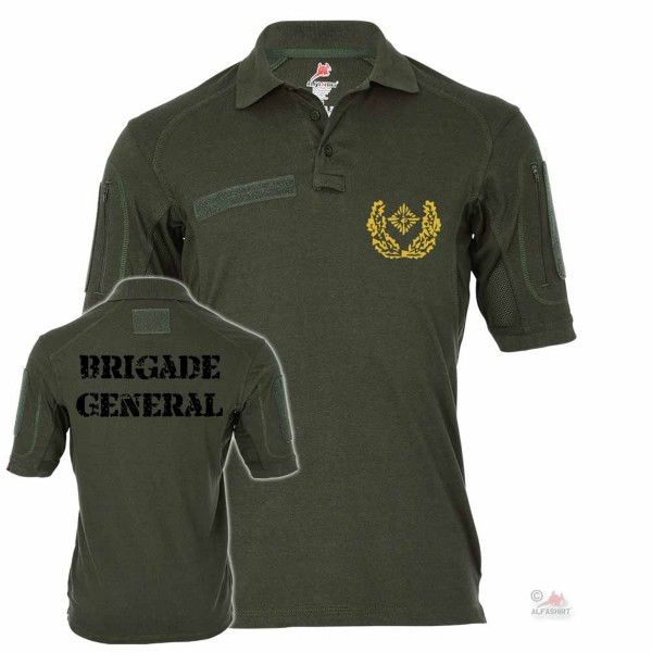 Tactical polo shirt Alfa - Brigadier grade BW epaulettes # 19111