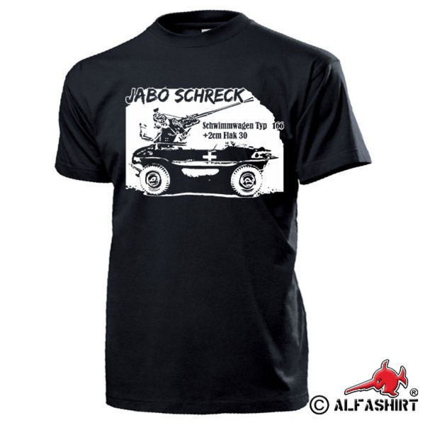 Schwimmwagen Typ 166 2cm Flak 30 JABO Schreck classic car bucket - T Shirt # 15754