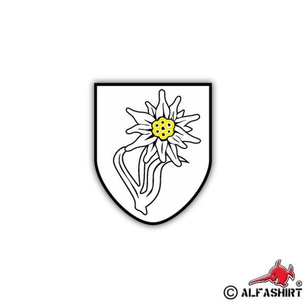 Aufkleber/Sticker 1. GebDiv Wappen Gebirgsdivision Abzeichen 7x6cm A1260