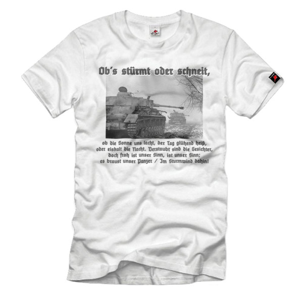 Panzerlied Ob S Sturmt Schneit Ob Die Sonne Uns Lacht Lied Text T Shirt 33035 Alfashirt alfashirt