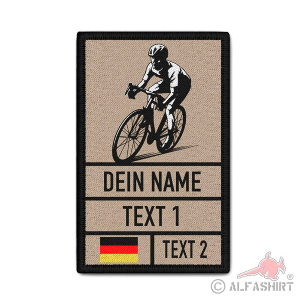 Patch racing cyclist DEU personalizable team bicycle rider name 9.8x6cm #40173