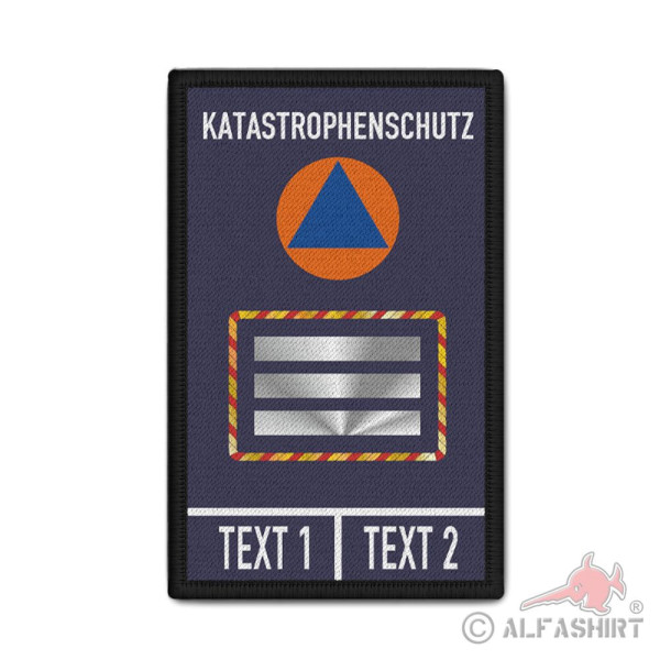 Rank patch KatSchutz fire brigade personalizable civil protection 9.8x6cm#40813