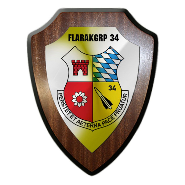 Wappenschild Wandschild FlaRakGrp 34 Militär Reservist Abzeichen Einheit #35114