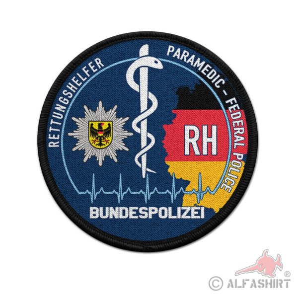 Patch Rund RH Bundespolizei Rettungs Helfer Sanitäter Sanitätsdienst #39757