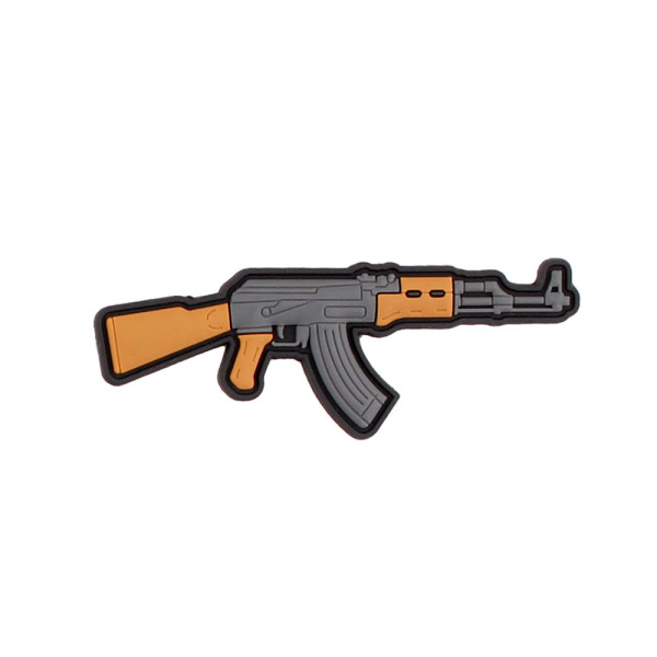 3D Rubber AK 47 Patch Gun MG Airsoft Militär 47 Soldaten Aufnäher 3x8cm #29087