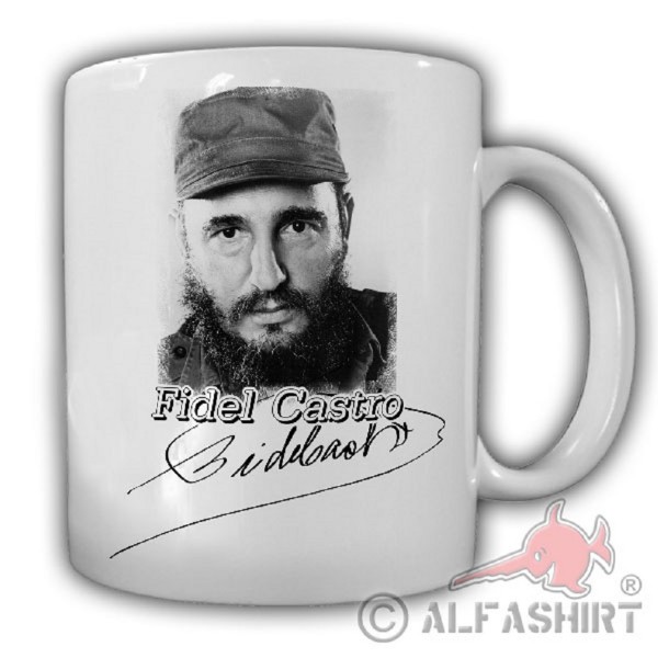 Fidel Castro's signature Máximo Líder Cuba viva Revolution's Death - Mug #19648