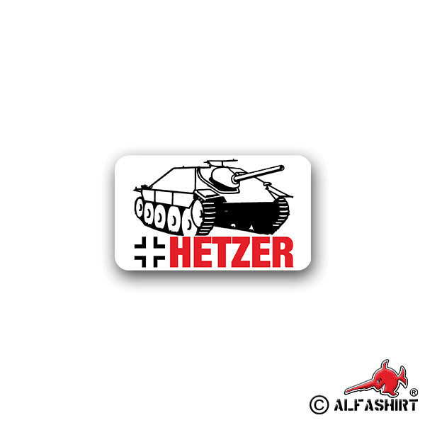 Aufkleber/Sticker Hetzer Jagdpanzer 38t Panzer Geschütz Panzertrupp 12x7cm A1636