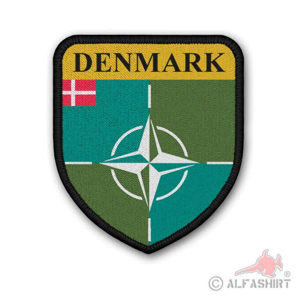 Patch Nato Denmark Dänemark Wappen Aufnäher Kongeriget Danmark Det Danske #39950