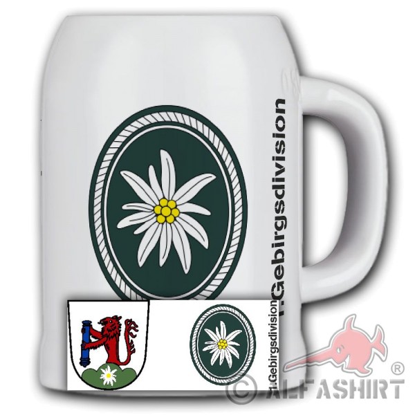 Beer mug GebArtRgt 8 1 Mountain Division Mountain Artillery Bundeswehr # 37372
