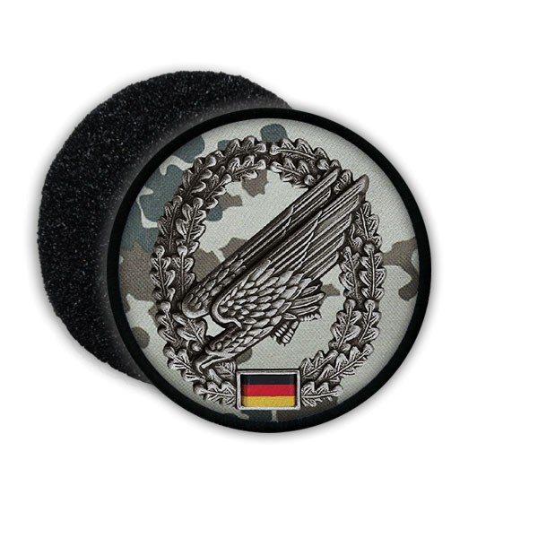 Patch Fallschirmjäger Barettabzeichen ISAF Bundeswehr Flecktarn Aufnäher #20799