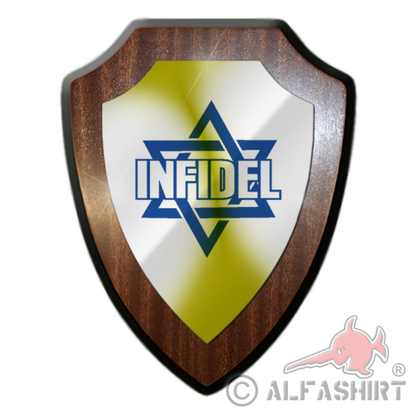 Heraldic shield / wall shield - Infidel Star of David infidel Israel # 26517