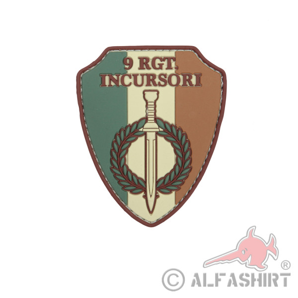 9 RGT Incursori Italien Militär Rom Wappen Einheit 3D Rubber Patch 7x6cm #27115