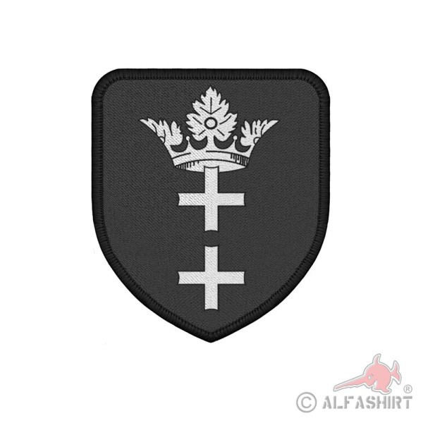 Patch Freie Stadt Danzig Wappen Abzeichen Polen Klett Uniform 75x65mm#36801