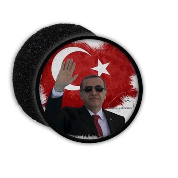 Patch Recep Tayyip Erdogan Türkei Türkiye Präsident Fahne Aufnäher #20774