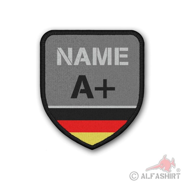 Patch / Aufnäher mit Blutgruppe personalisiert Text Deutschland Team #2621