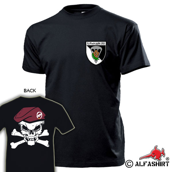 5 FschJgBtl 252 Skull Nagold Paratrooper Battalion T Shirt # 15806
