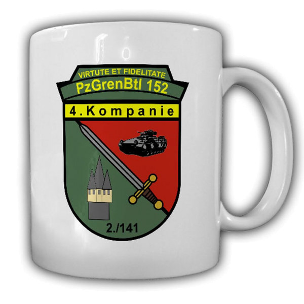 Tasse 4 PzGrenBtl 152 Panzergrenadier-Bataillon Kompanie Bundesweh #23646