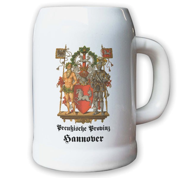 Krug / Bierkrug 0,5l - Preußische Provinz Hannover Landeswappen Abzeichen #9477