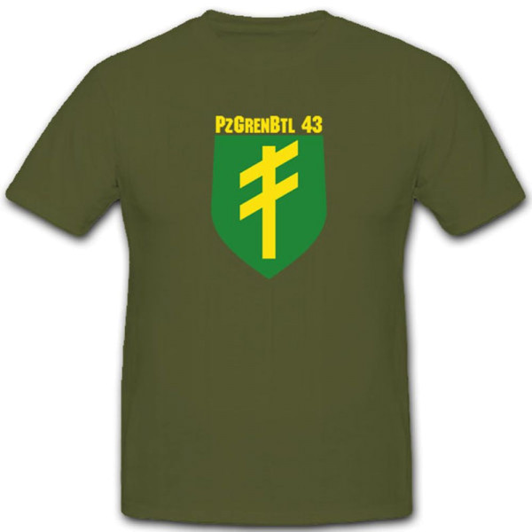 Pzgrenbtl 43 Panzer Grenadier Bataillon Stabs Kompanie Wappen - T Shirt #4133