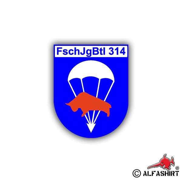 Aufkleber/Sticker FschJgBtl 314 Wappen Emblem Fallschirmjäger Brigade 7x6cm A769