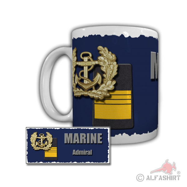 Tasse Marine Admiral Zerstörer Hamburg Klasse Rangabzeichen Bundeswehr #29319