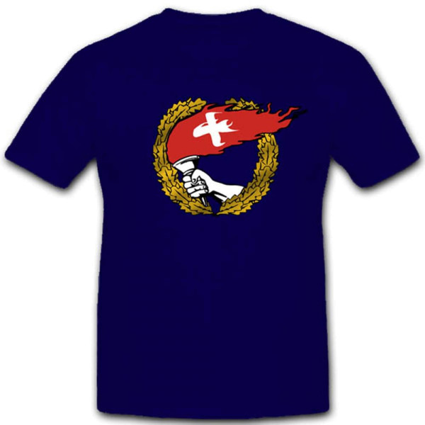 Flaggen Schweiz Fahne Fackel Heimat Wappen Hand Abzeichen Emblem - T Shirt #3094