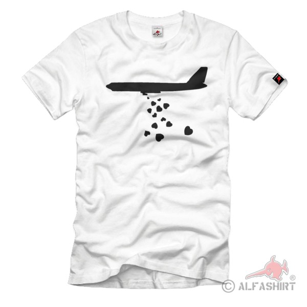 Love Peace Bomber Herzen verteilen Flugzeug Valentienstag Liebe - T Shirt #2142