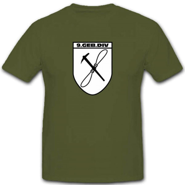 Gebdiv 9 Gebirgsdivision Wk Wappen Abzeichen Infanterie T Shirt #3515