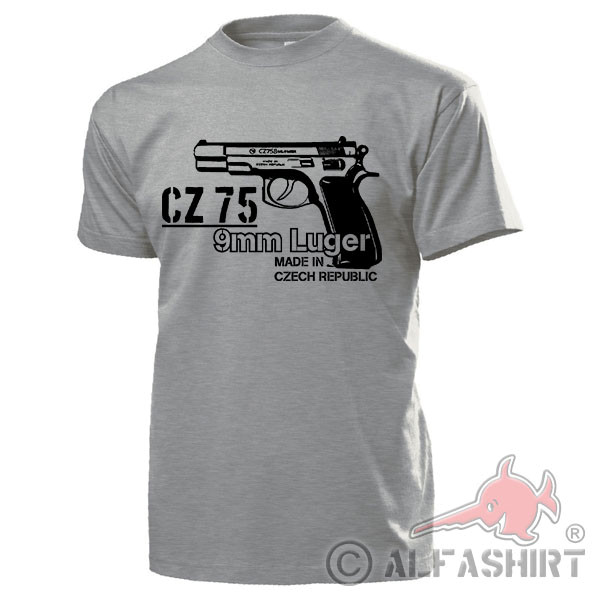 CZ 75 9mm Luger Pistole Waffe Deko Schießsport Tschechien Faust T Shirt #17744