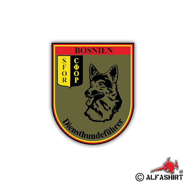 sticker service dog leader Bosnia coat of arms badge 7x6cm A1230